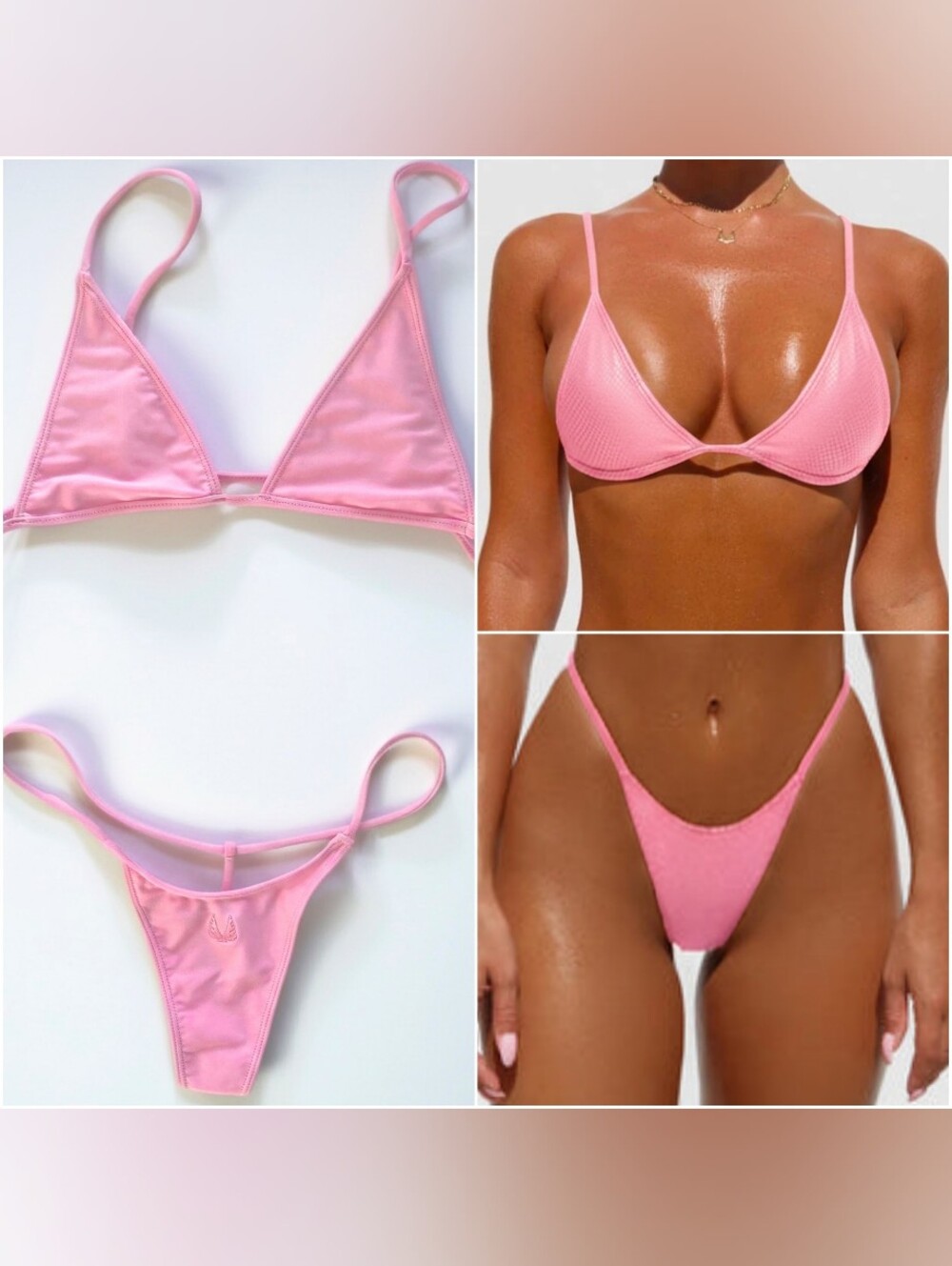 Minimale Animale Bikini Set - Lucid Top & G Money Thong Serenity Pink